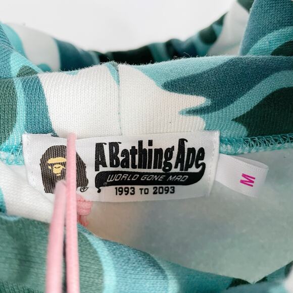 BAPE A Bathing Ape Marble Camo‎ Hoodie Shirred Waist Pullover Sz M Women’s - Picture 13 of 16